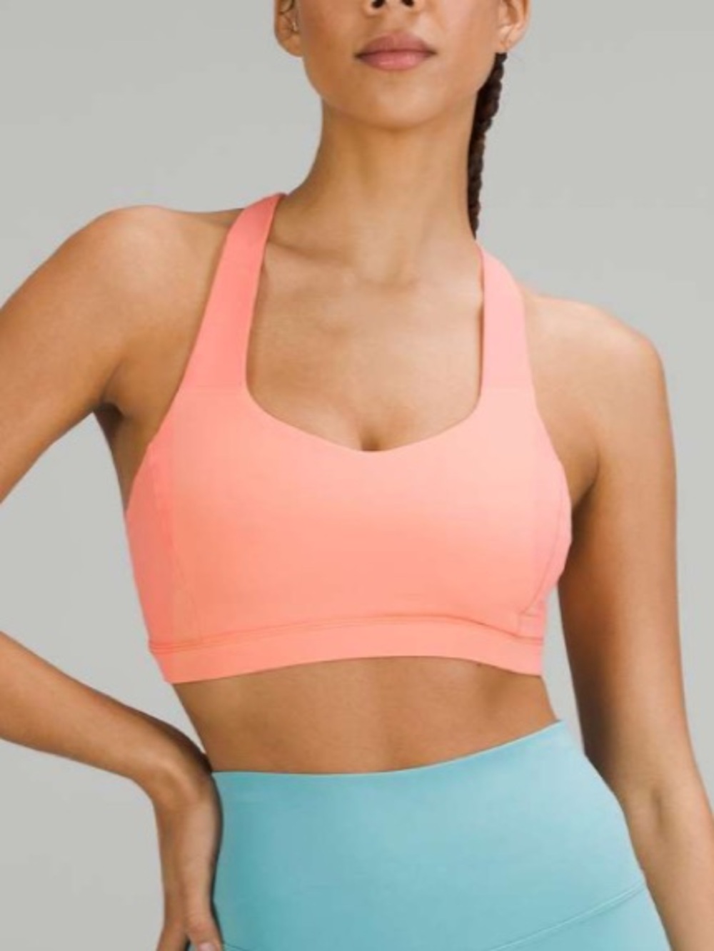 Lululemon Free To Be Serene Sports Bra Size 10 Orange Light Support C/D Cup